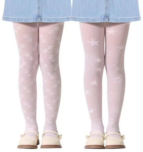 Girls' Fishnet Tights, Star / Flower