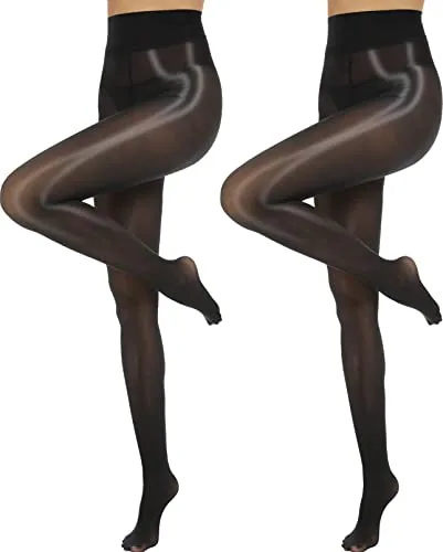 Shimmer Tights, 2 Pairs IV, Black