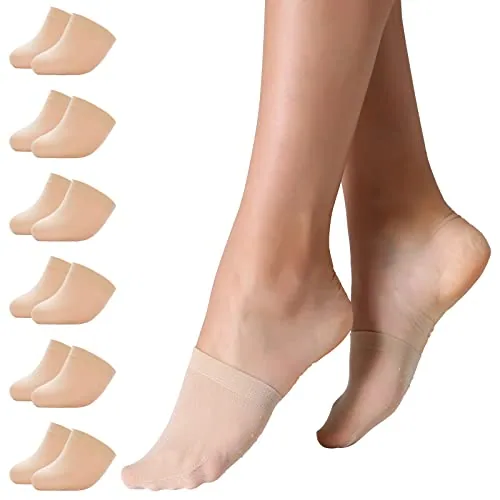 Toe Toppers, 6 Pairs, Nude