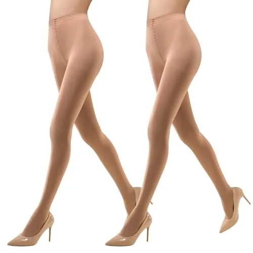 70D Control-Top Pantyhose, 2 Pairs, Tan