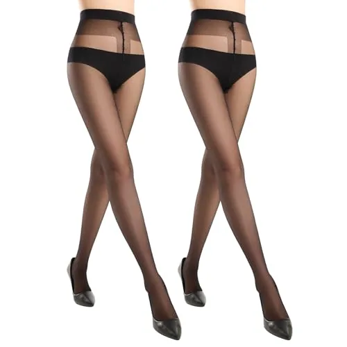 20D Sheer-to-Waist Pantyhose, 2 Pairs, Black