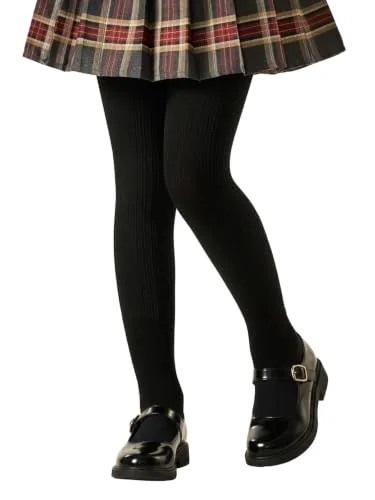 Girls' Patterned Tights, Black