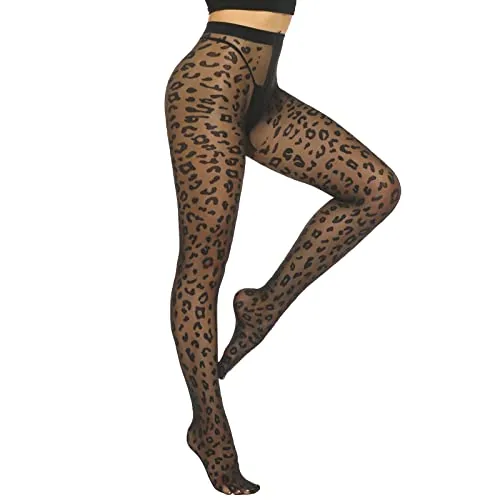 20D High-Waist Sheer Pantyhose II, Leopard