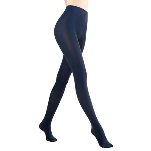 70D High-Waist Opaque Tights VII, Navy Blue