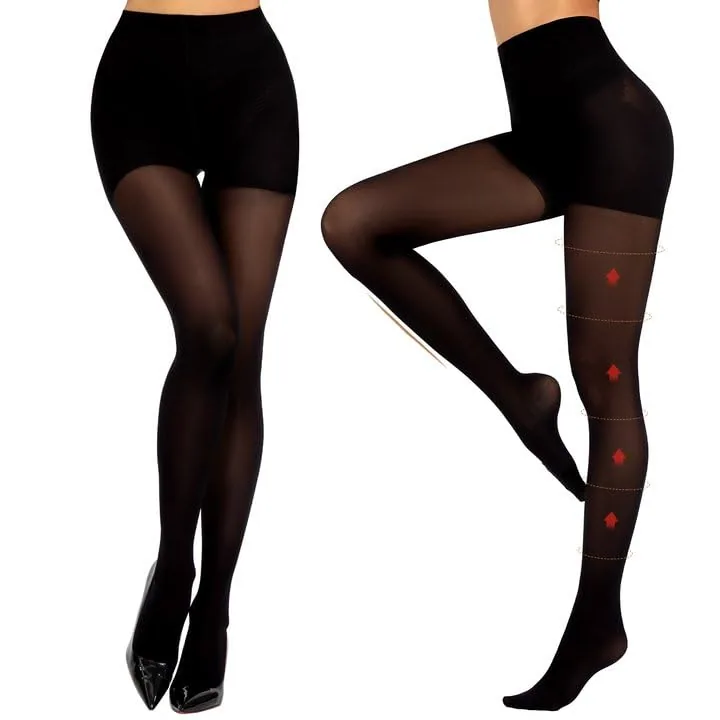 50D Control-Top Support Pantyhose, 2 Pairs, Black