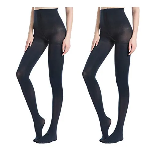 70D Control-Top Pantyhose, 2 Pairs II, Navy Blue