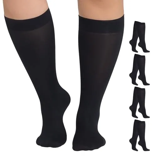 Plus-Size 40D Trouser Socks, Black