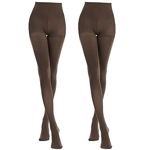 70D Control-Top Opaque Tights, 2 Pairs III, Coffee