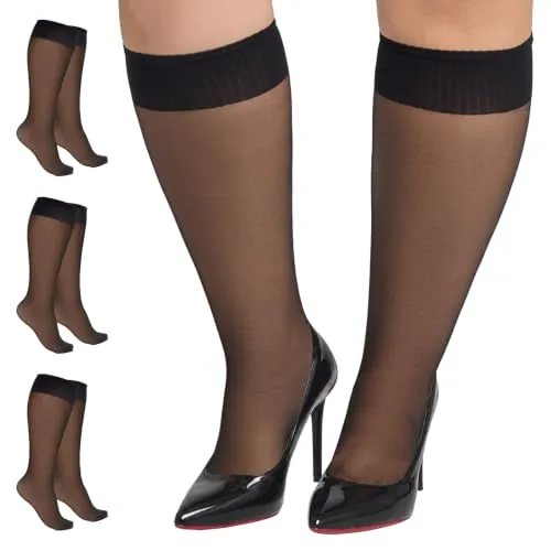 Plus-Size 15D Trouser Socks, Black