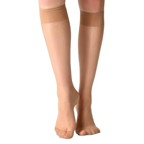 Knee Highs, 12 Pairs, Natural