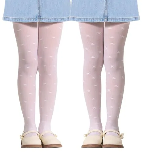 Girls' Fishnet Tights, Star Cloud / Heart