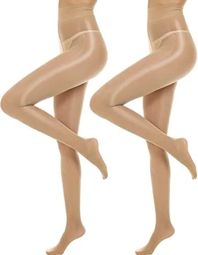 Shimmer Tights, 2 Pairs VI, Natural Nude