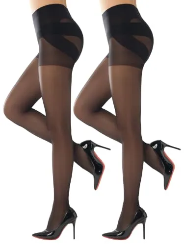 Control-Top Support Pantyhose, 2 Pairs II, Black