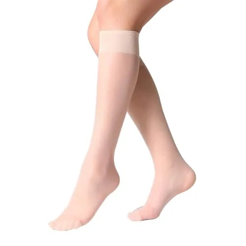 Knee Highs, 12 Pairs III, Nude