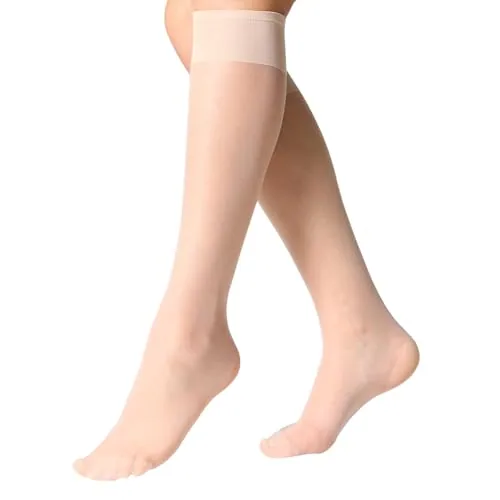 Knee Highs, 12 Pairs IV, Nude
