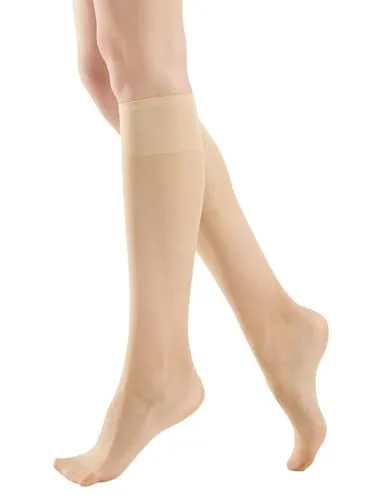 15D Knee Highs, 6 Pairs, Nude