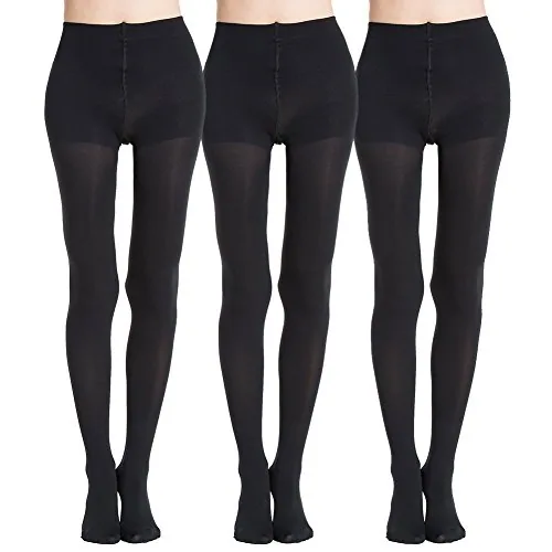 Control-Top Pantyhose, 3 Pairs, Black