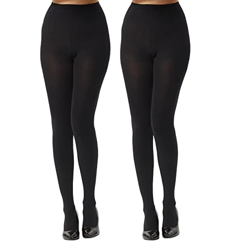 120D Control-Top Thermal Tights, Black
