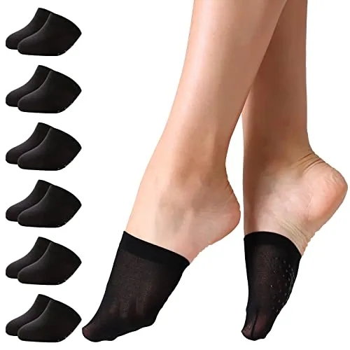 Toe Toppers, 6 Pairs, Black