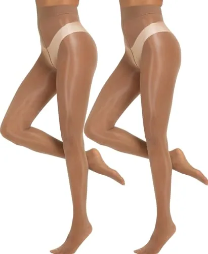 Shimmer Tights, 2 Pairs, Brown