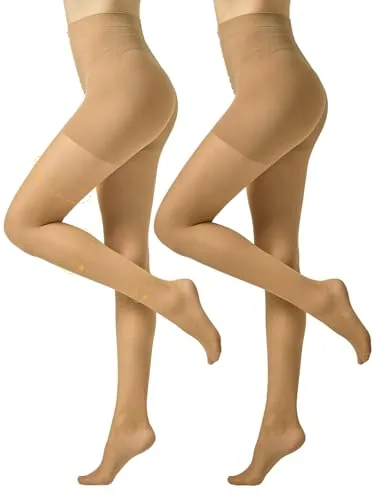 30D Control-Top Support Pantyhose, Natural Nude
